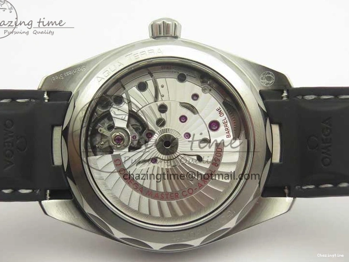 0317 Aqua Terra 150M Master Chronometers VSF 1:1 Best Edition Black Dial SS Hand on Black Rubber Strap A8900 Super Clone Unisex 8005